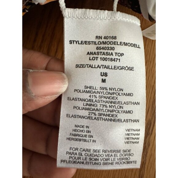 Skinny Dippers Swimwear Anastasia Underwire Strappy Bikini V Neck Top Sz M NWOT - Picture 9 of 9